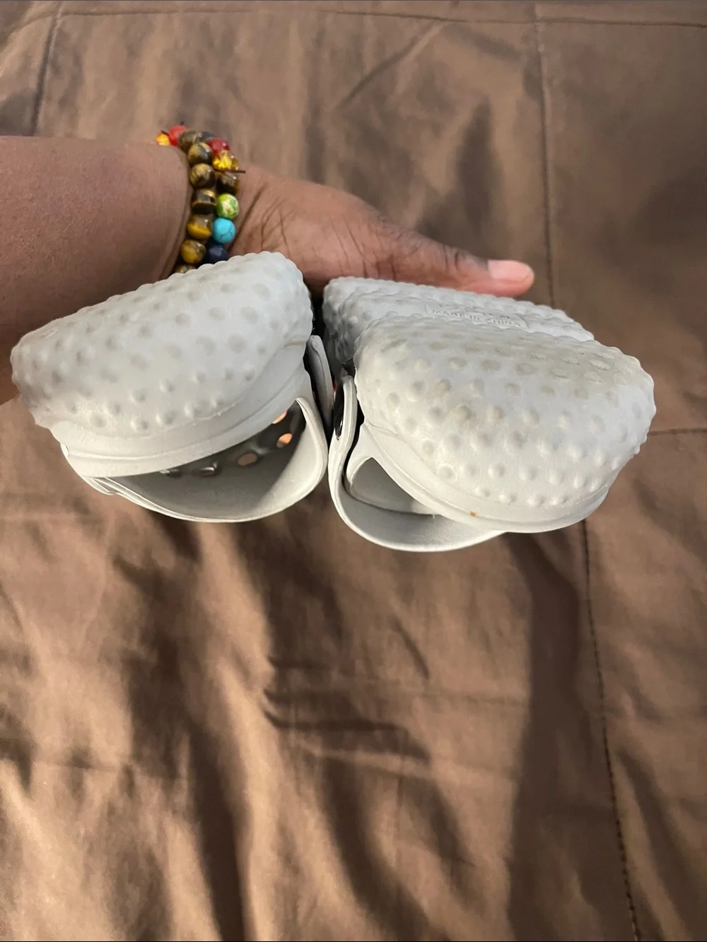 Kids Toddler Grey Waterproof Slip-On Clog Water Shoes with Vent Holes